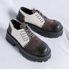 Мужские кожаные туфли-оксфорды на платформе со шнуровкой и толстой подошвой для мужчин, туфли дерби, повседневные мокасины, мужские туфли с круглым носком для торжественных случаев