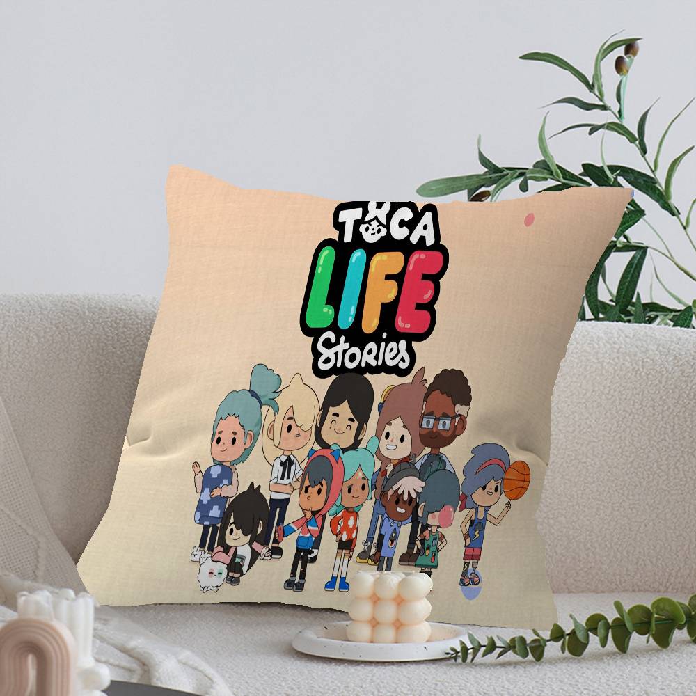 Toca Boca Toca Life World Pillow Anime Pillow Sofa Bed Head Pillow Cover Cushion Cover 45x45 cm Fashion