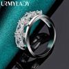 925 Sterling Silver Oval Zircon 7-10# Ring For Women Fashion Charm Jewelry MR007