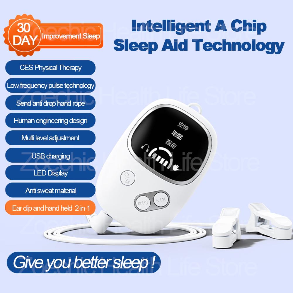 Устройство CES для сна Микротоковый импульс Быстрый прибор для засыпания Зажим для уха Устройство для сна Расслабление Тревога Бессонница Гипноз Успокаивающий