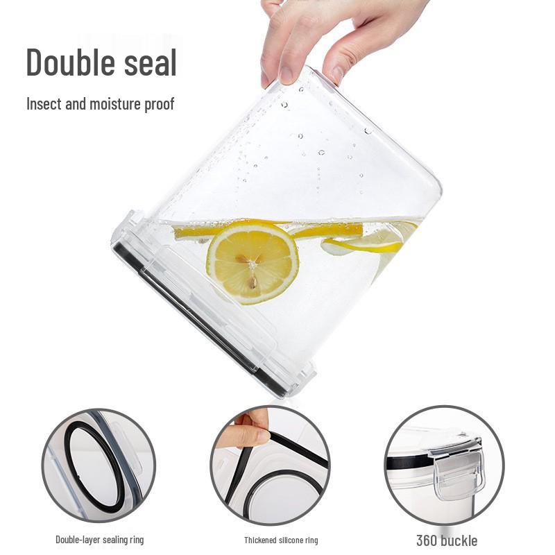 4 л Прозрачный ПП Пластик Банка для хранения пяти видов зерна - Влаго- и Насекомостойкий Контейнер для риса