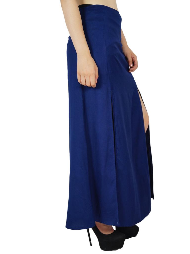 Bimba Women Rayon Maxi Skirt with Long 2 Slits