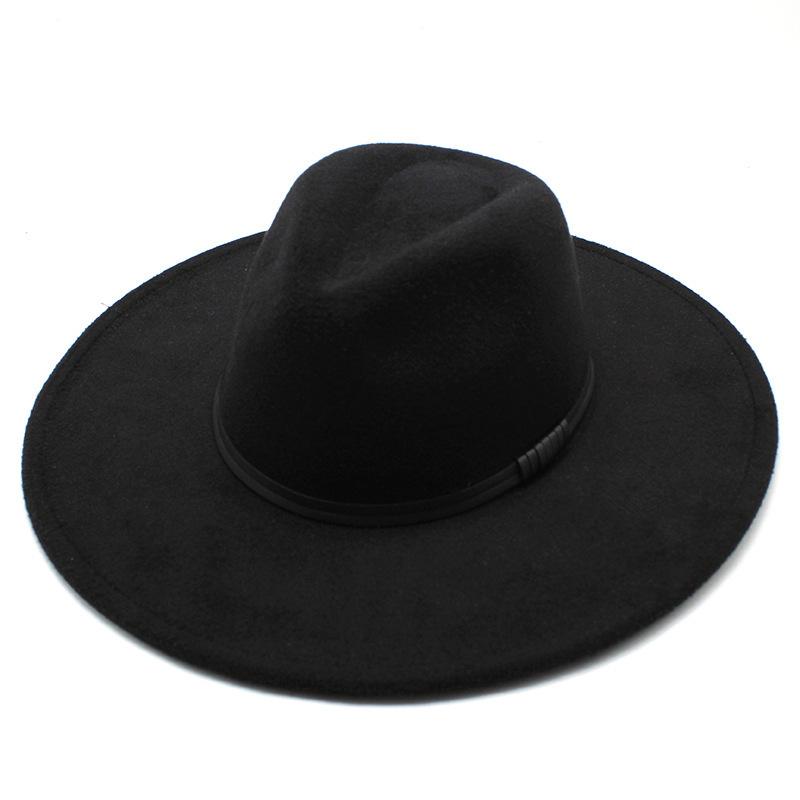 Шерстяная шляпа-цилиндр в стиле джаз с большими полями, 9,5 см, для мужчин и женщин, персиковый топ в форме сердца, черный цилиндр, фетровая шляпа