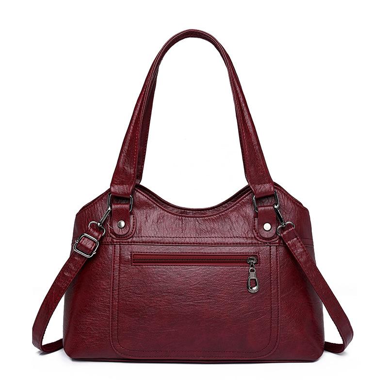 Женская сумка из мягкой кожи, большая вместительная сумка для матери среднего возраста, сумка через плечо через плечо