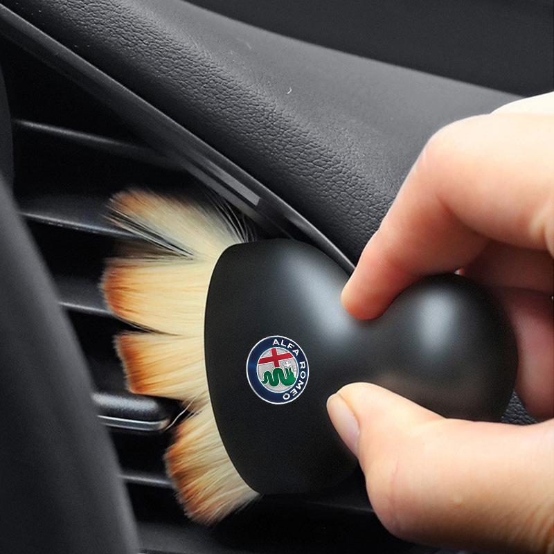 VLFHQ1 Car Interior Cleaning Soft Brush Tool Dust Remover For Alfa Romeo Giulietta Giulia GT 159 147 156 Mito Brera F1 Stelvio Tonale