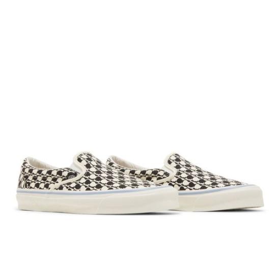 Vans Brain Dead x OG Classic Slip-On LX 'Черно-белая клетка' VN0A45JKBA2