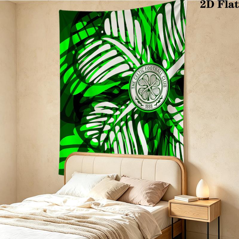 Celtic Football Club Wall Tapestry Aesthetic Wall Hanging Printed Fabric Blanket Decorative Tapestries For Bedroom Living Room Home Decor