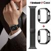For Apple Watch Band Ultra2 3 49mm 45mm 42 46mm 40mm 44mm Milanese Bracelet iWatch series SE 11 10 9 8 7 Case+Thick Metal Strap