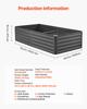 VEVOR Metal Raised Garden Bed, 6.7 x 3 x 1.5 ft Outdoor Galvalume Planter Garden Box, Open Bottom Design