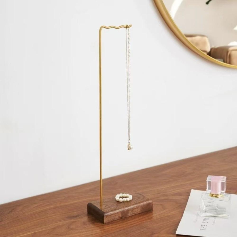 Flat Base Wind Chime Stand Solid Wood Stable Jewelry Display Holder Space-Saving Universal Necklace Storage Rack