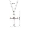 1pcs White Gold Necklace Ladies Cold Wind Set Glass Diamond Cross Copper Alloy