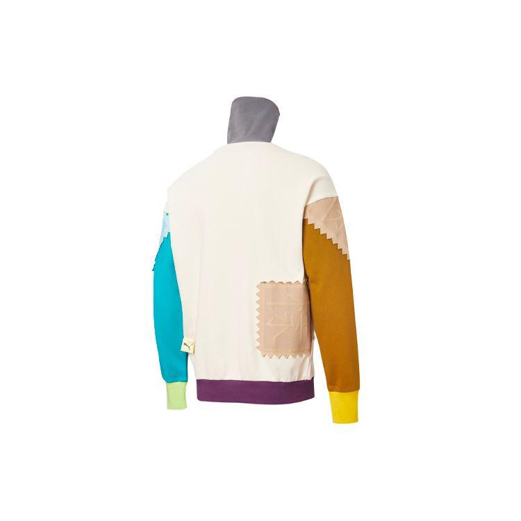 Puma X Michael Lau Collab теплый вязаный свитер с воротником-стойкой, мужские топы, цвет яичного крема 530350-75