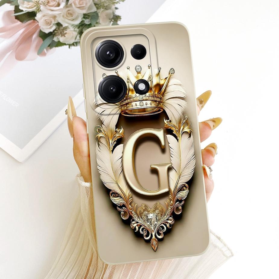 For Xiaomi Redmi Note 14S Case Cute Crown Letters Cover Shockproof Soft TPU Phone Cases For Xiaomi Redmi Note 14S Note14S Fundas