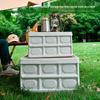 Foldable Camping & Home Storage Box with Wooden Lid