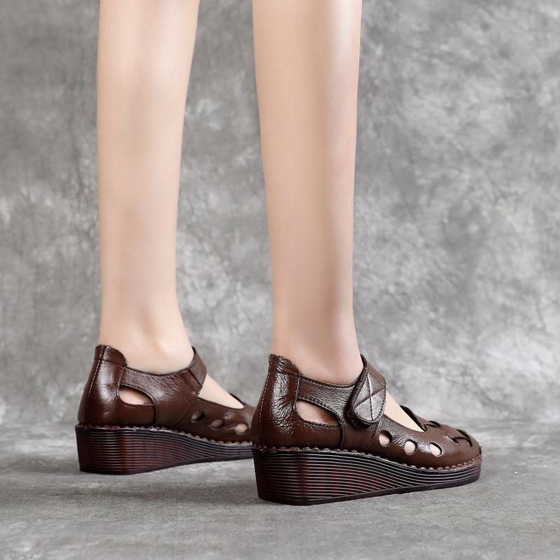 Винтажные туфли из натуральной кожи, женские балетки с цветочным принтом, черные женские ретро-лоферы, туфли на плоской подошве для пожилых людей, мягкие широкие мокасины