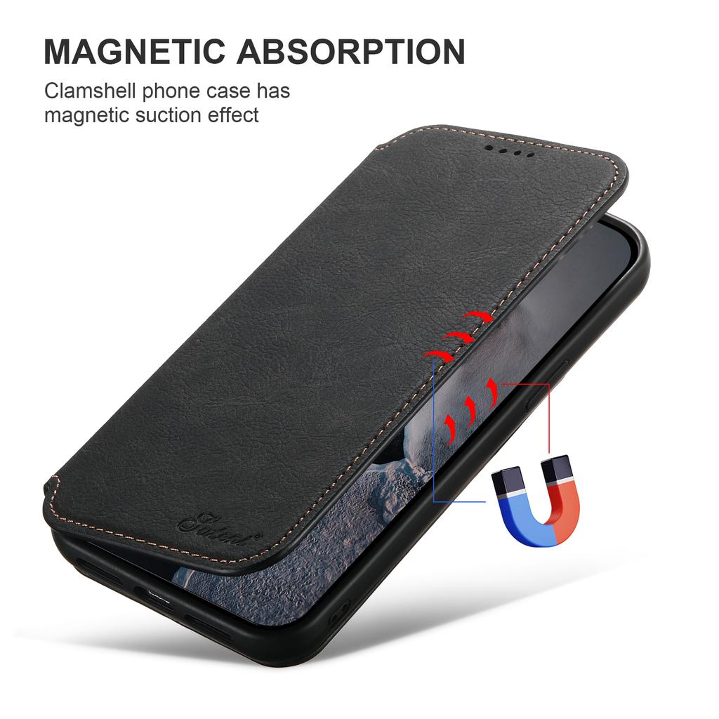 SUTENI J06 For iPhone 13 Pro Phone Cover Stand Wallet Leather Phone Case Compatible with MagSafe