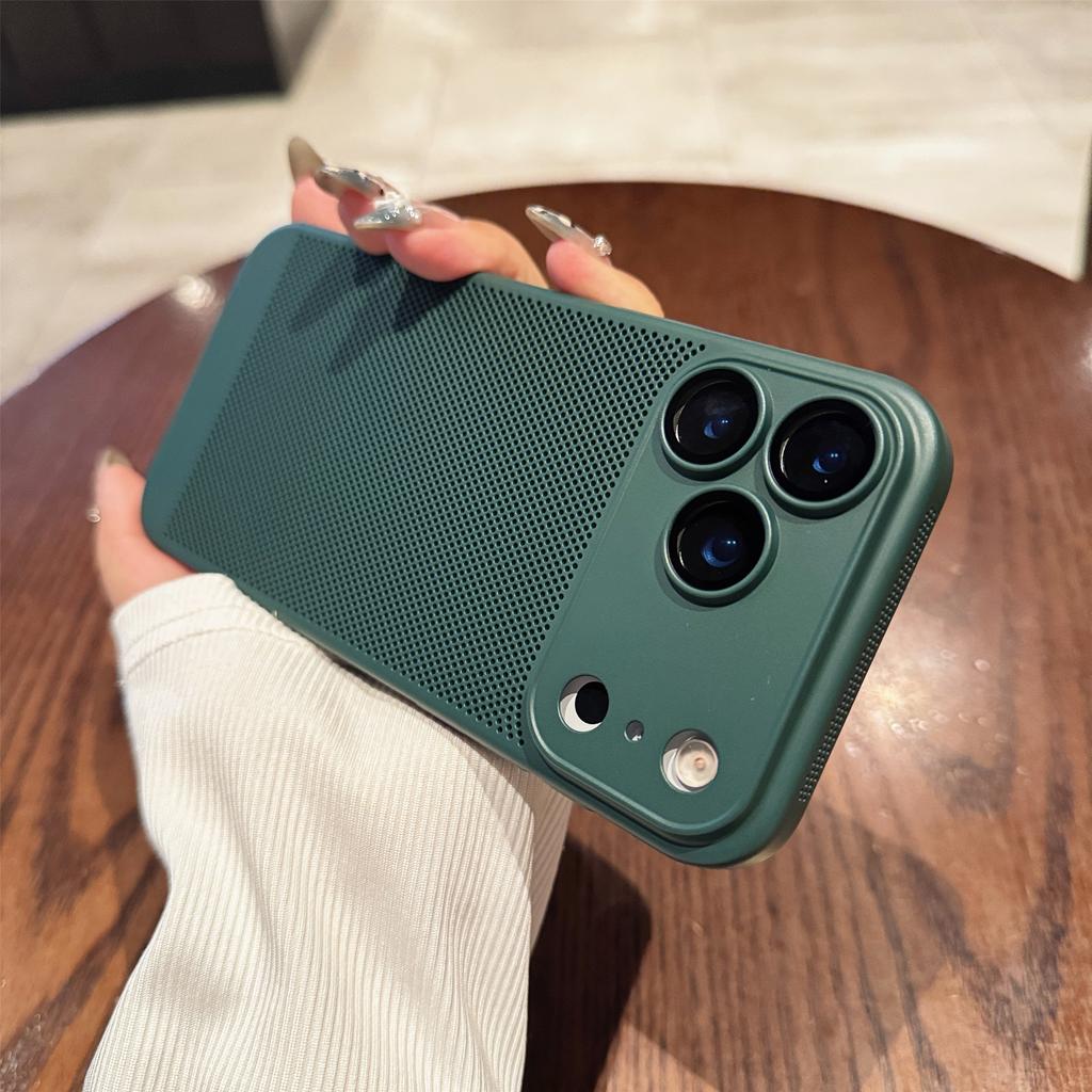 Матовый охлаждающий корпус-сетка с защитой от перегрева для iPhone 17 Air 16 16E 15 14 13 12 11 Pro Max Plus, Жесткий чехол с защитой стеклянной линзы