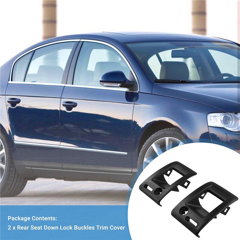NEW-Car Rear Seat Down Lock Buckles Trim Cover Panel Baffle Clasp Hands+Key Hole For VW Passat B6 LHD 3C5885893 3C5885894
