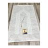 3 Piece Prayer Rug Set, Dowry Bundle Boxed, Velvet Laced Bride And Groom Set