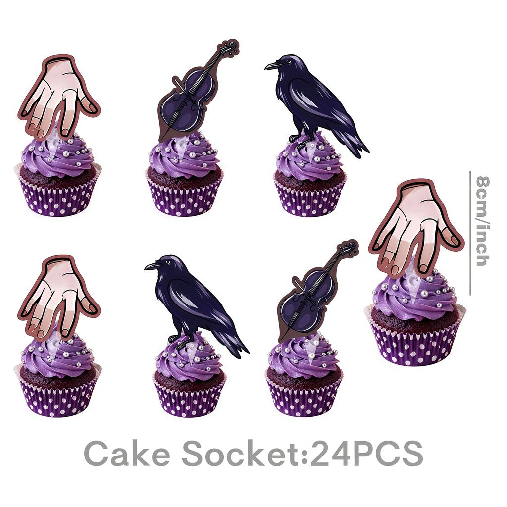 Birthday Party Decorations Supplies Kit Balloons Cups Plates Backdrop Banner Addams Theme Birthday Cake Decor Kids Favor Gifts