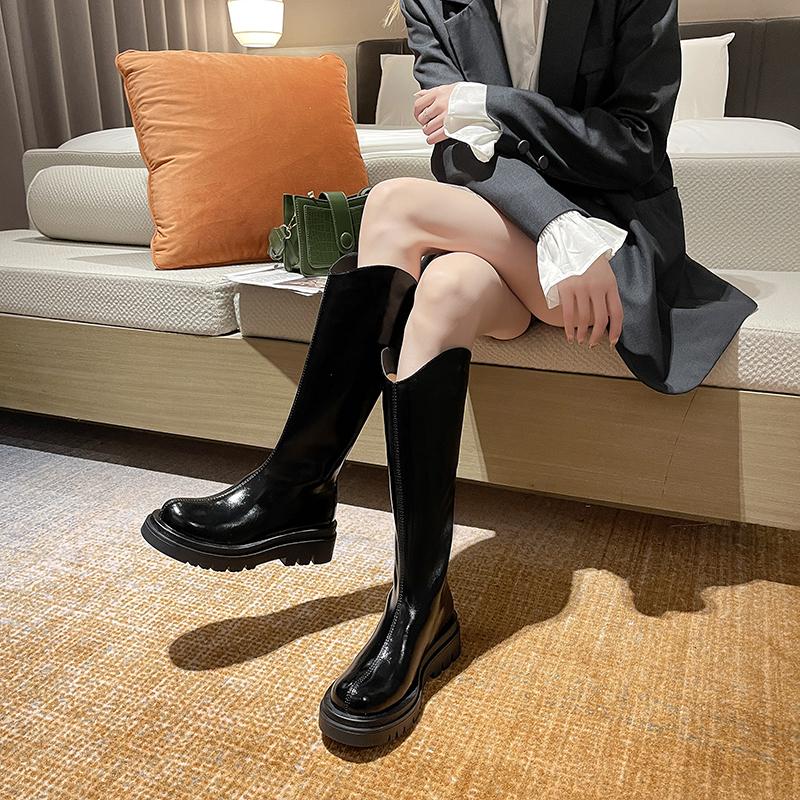 Модные женские сапоги длиной до колена 2024 года, осень-зима, новые женские сапоги-рыцари, длинные сапоги в стиле панк на платформе, женские короткие сапоги в стиле ретро Botas Mujer