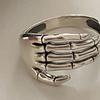 Women Ring Bone Hand Opening Resizable Retro Jewelry Adjustable Finger Ring for Halloween
