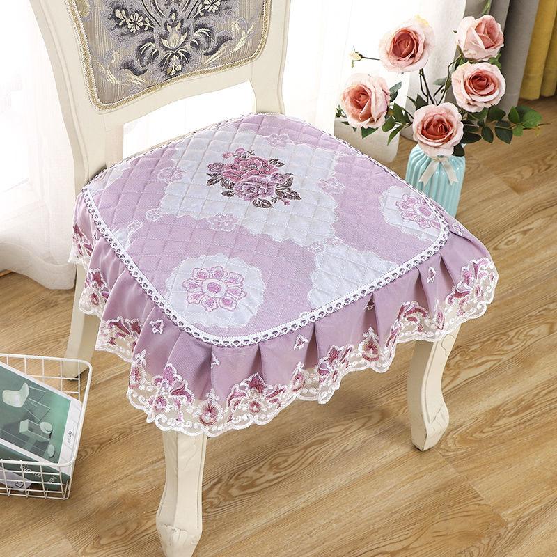 Подушка для обеденного стула, европейские подушки для сидений с принтом и кружевом, качественный коврик для стула Four Seasons, нескользящая подушка для ягодиц