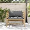 vidaXL Gartensofa mit Dunkelgrauen Kissen Bambus