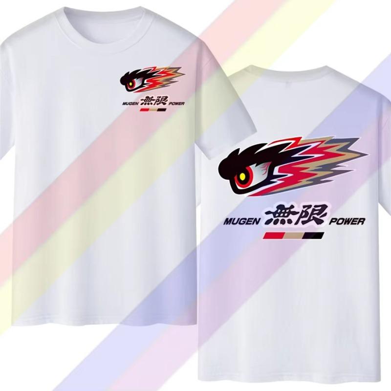 Mugen Power Japan Tuner Racing Men's Black and WhitePrinted T-shirt Casual Men'sWomen's T-Shirt Top Short-sleeved Sweatshirt
