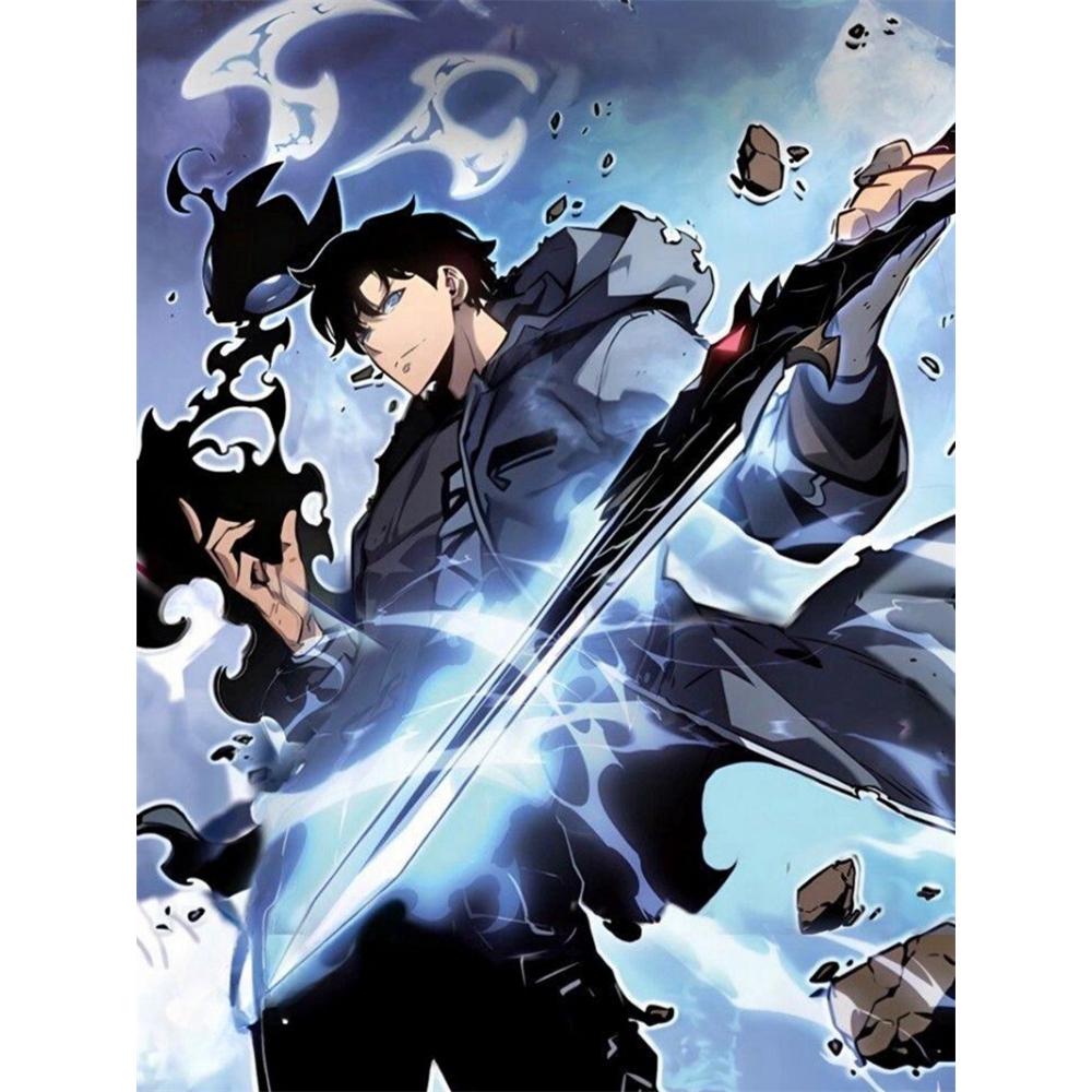 Leveling Anime Full Solo Round Drill Diamond Painting Art Sung Jinwoo Ant King Mosaic Handwork Home Decor Frameless