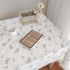 Little Daisy Tablecloth for Kitchen Linen Cotton Blend Table Cover with Lace Decor for Dinner Party Wedding Decorations Farmhouse Table Cloth for Home