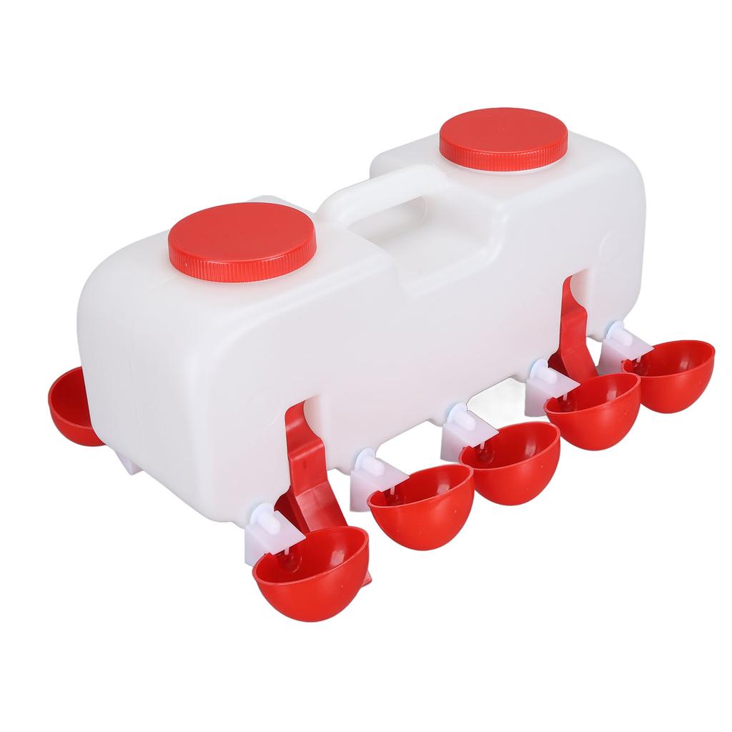 Chicken Waterer 10L Large Capacity Top Fill Poultry Water Feeder with 10 Water Cups for Duck Goose