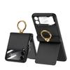 Magnetic Hinge Protecetive Case For Samsung Galaxy Z Flip 4 5g Leather Bracket Hard Cover For Samsung Z Flip4 Ring Case Stand