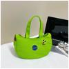 Cartoon embroidered banana bag, cute childlike canvas bag, convenient handbag for office workers, mother's hand bag when going out