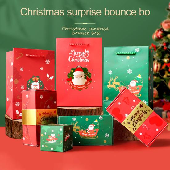 Подарочная коробка Взрыв для денег Рождественский сюрприз Держатель для подарков наличными Счастливого Рождества Прыгающий