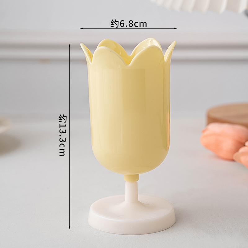 Sweet Tulip Shaped Pen Holders Creative Makeup Brush Holder Storage Box Gifts for Students Women Home School Desk Organizer