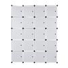 20 Cube Organizer Stackable Plastic Cube Storage Shelves Design Multifunctional Modular Closet Cabinet with Hanging Rod White Doors and Black Panels