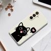 For Samsung Galaxy A36 5G Case Love Black Cat Pattern Printing Straight Edge TPU Phone Back Cover