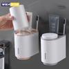 Bathroom Accessories Set Toothbrush Holder Toothpaste Dispenser Wall Mount Toothbrush Cup Storage Rack Toothpaste Squeezer