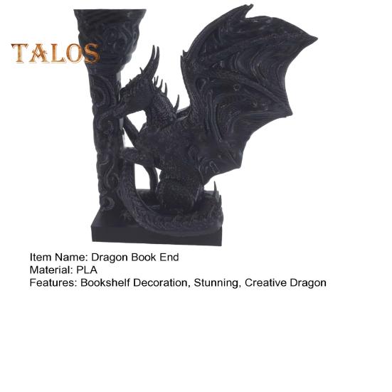 Подставка для книг в виде дракона, напечатанная на 3D-принтере, реалистичная подставка для книг в виде дракона, аксессуар для книжной полки, украшение для домашнего офиса, стола, гостиной