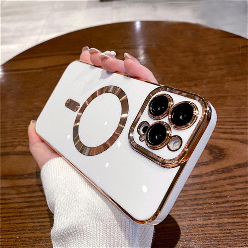 Для iPhone 16 Pro Max роскошный магнитный квадратный чехол для телефона с рамкой для iPhone 11 12 13 14 15 Plus защитный чехол для объектива