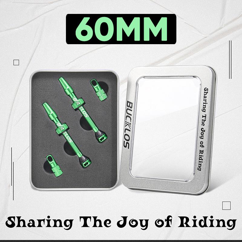 BUCKLOS Tubeless Valve 2PC Aluminum Alloy Bike Presta Nipples Road MTB Bicycle Air Valve F/V 40MM 44MM 55MM 60MM 65MM 80MM 100MM
