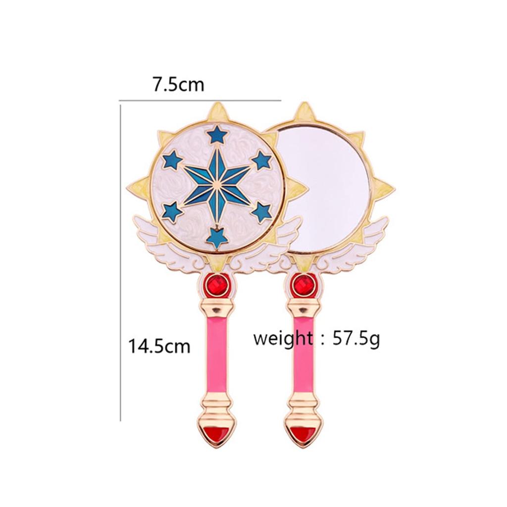 Cardcaptor Sakura Hand Hand Макияж Ручной Макияж Удобный для переноски Макияж Красота Домашняя Косметика Круглый Moe Настоящее Зеркало, Зеркало, Зеркало, Зеркало, Милый,