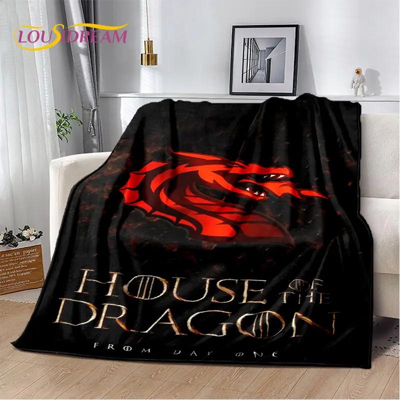 Мягкое плюшевое одеяло House of The Dragon, Фланелевое одеяло-плед для гостиной, спальни, кровати, дивана, пикника, Покрытие для детей