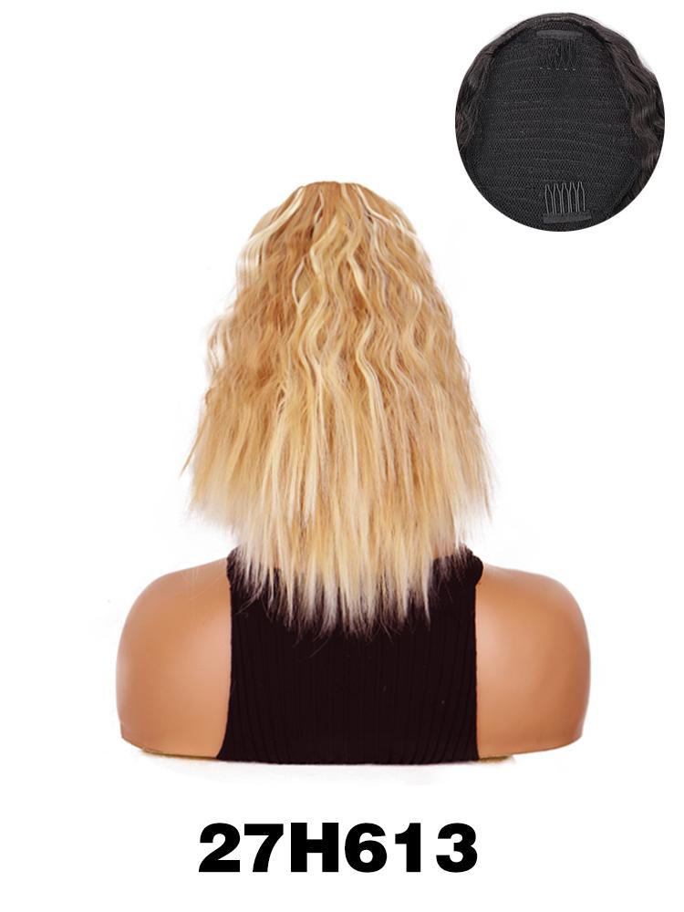 LISI HAIR Синтетические короткие вьющиеся волнистые заколки для волос на завязках из волокон для женщин, естественные волнистые хвостики