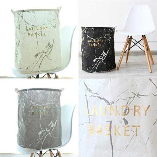 Складная корзина для белья с скандинавским мраморным принтом, сумка для хранения грязной одежды, бочка