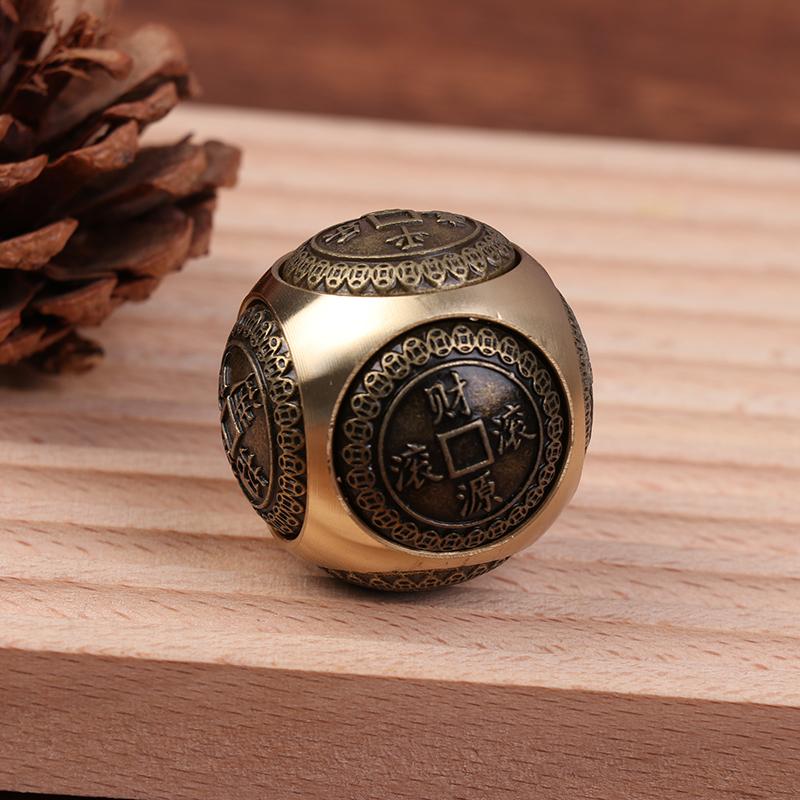 Латунный кубик-спиннер с шестью сторонами, вращающийся сферический ручной спиннер, игрушки для снятия стресса в китайском стиле, игрушка-антистресс для взрослых