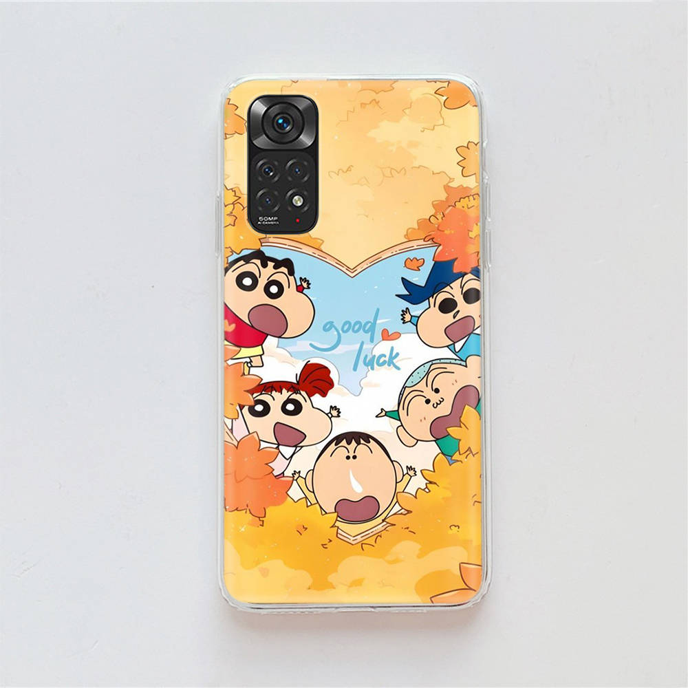 Чехол DT43 Crayon Shin Chan для Samsung A04 A14 A23 A34 A54 M23 M33 M52 M53 Realme 10 9 C30S C35 C55 VIVO Y02S Y21 Y33S Y51 X80 Pro Прозрачная крышка