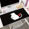 Cute white cat and heartshaped design Mouse Pad Desk Mat Stitched Edge Durable NonSlip Gaming pads Black mousemat tapis souris