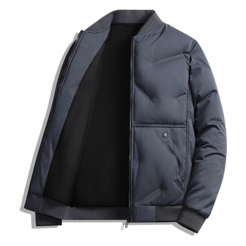 Men's Baseball Collar Down Jacket Men's Short Winter Thickened Warm Gray Duck Down Jacket Casual Youth Jacket